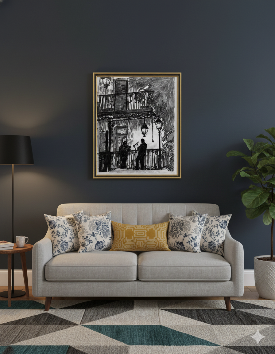 Balcony Blues in the Crescent Light