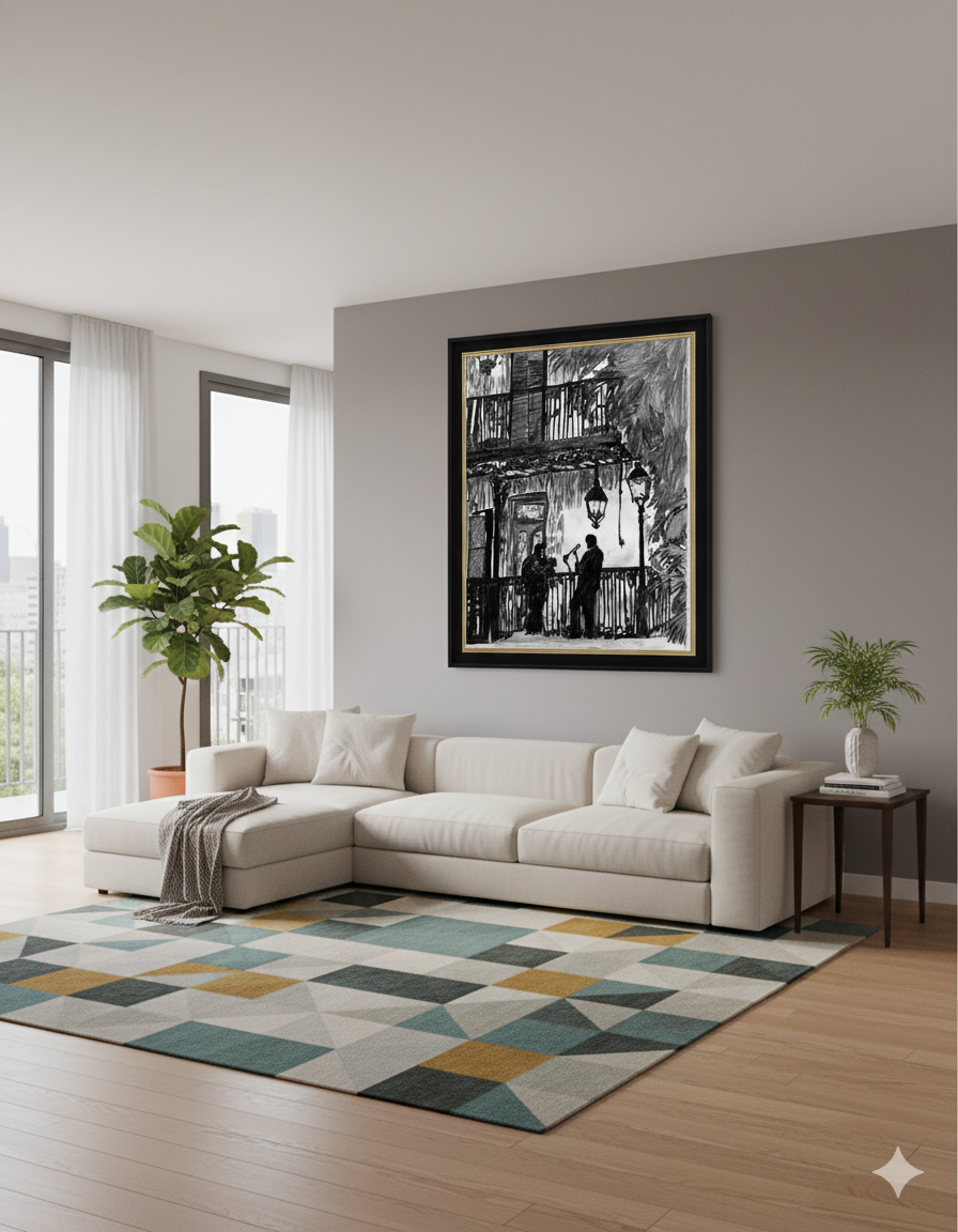 Balcony Blues in the Crescent Light