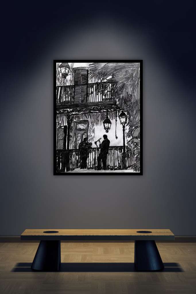 Balcony Blues in the Crescent Light