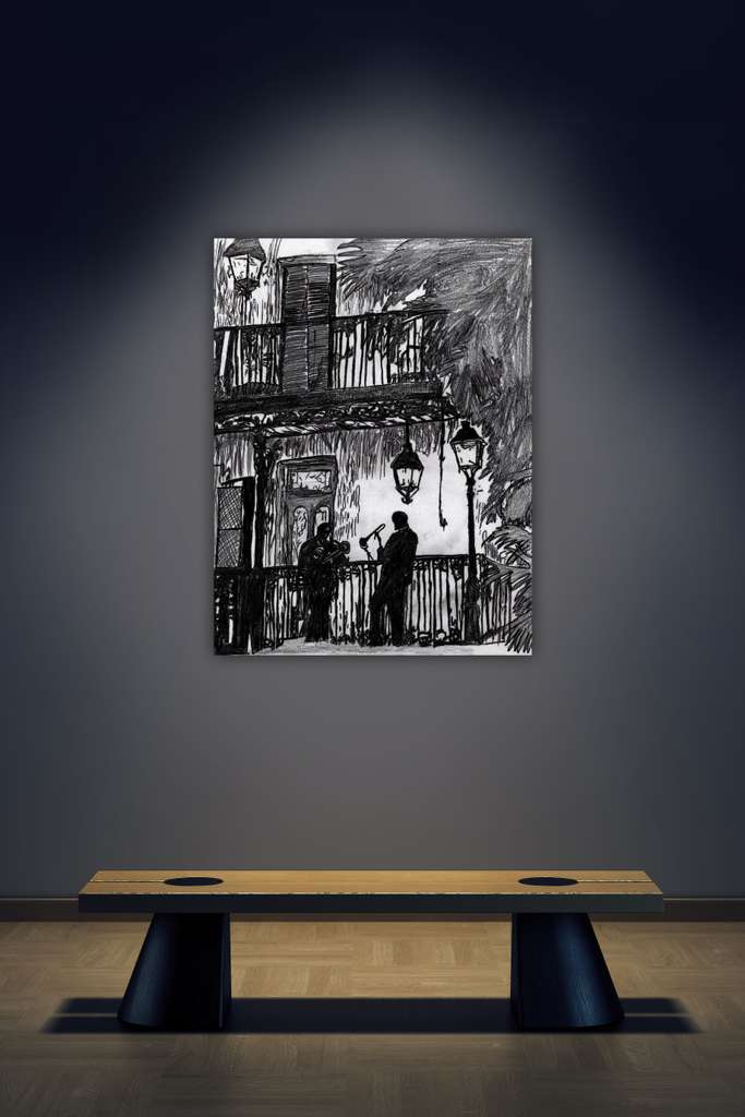 Balcony Blues in the Crescent Light