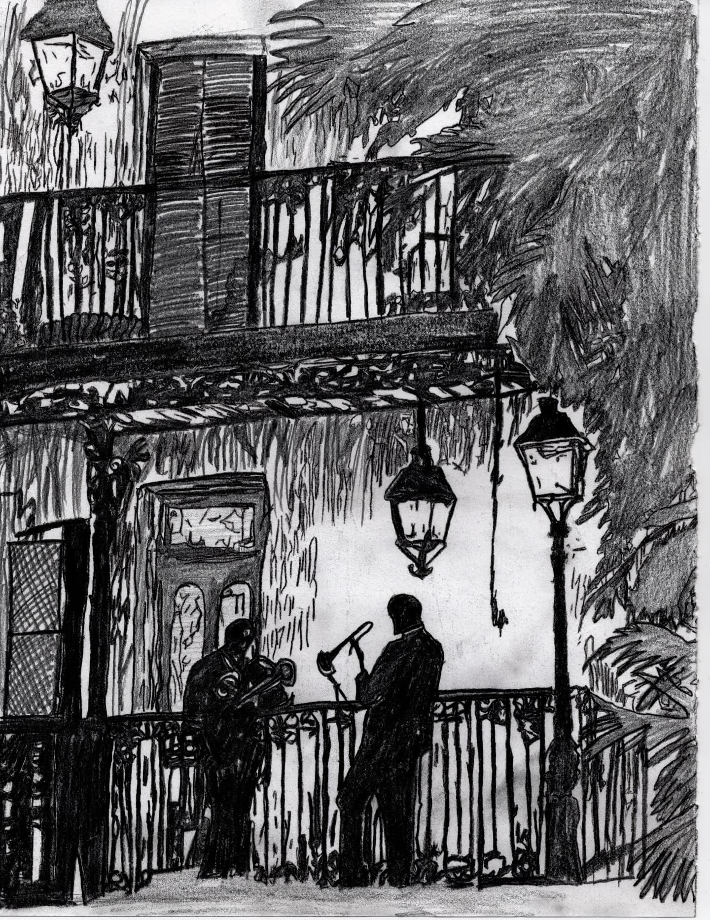 Balcony Blues in the Crescent Light