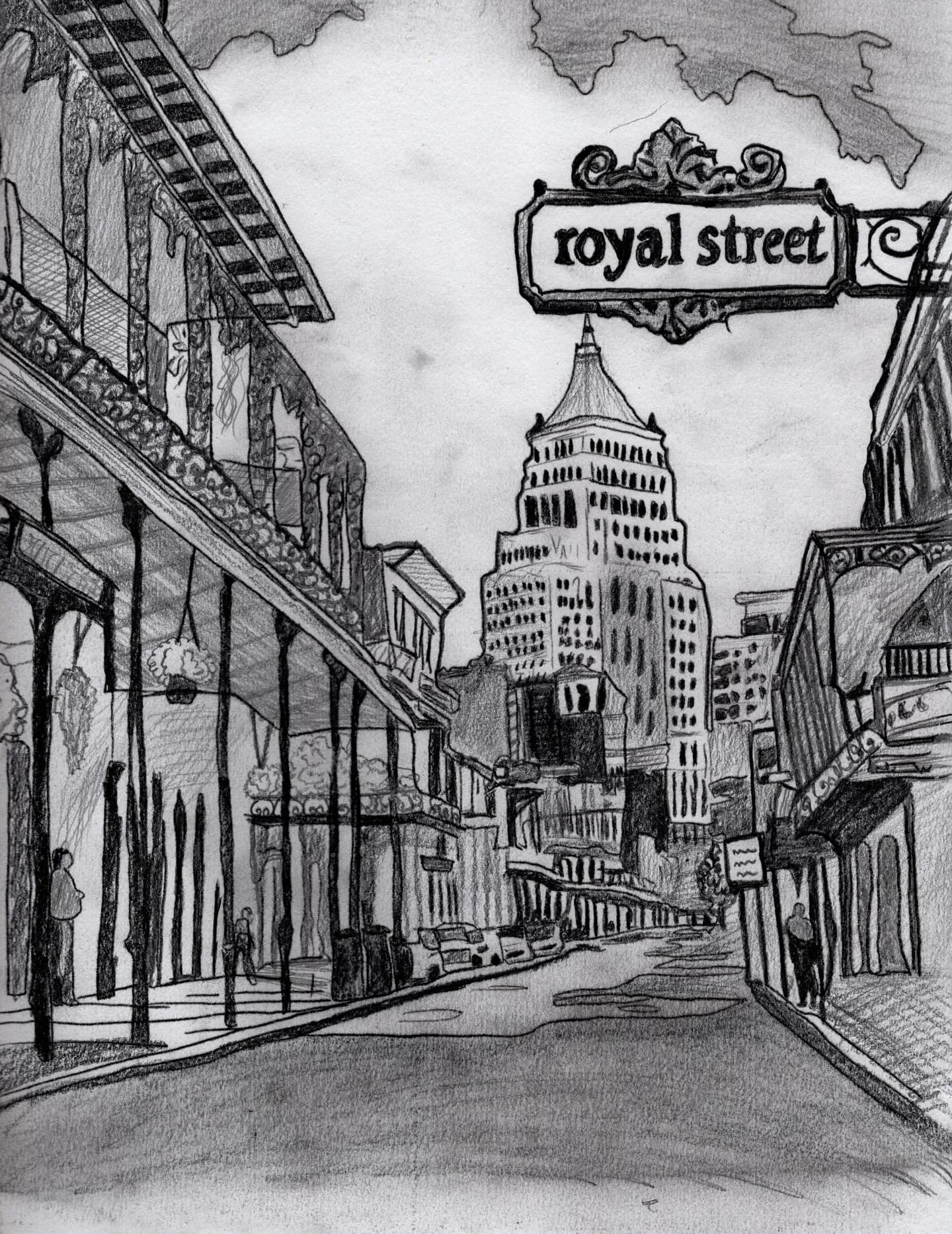 Looking Down Royal Street